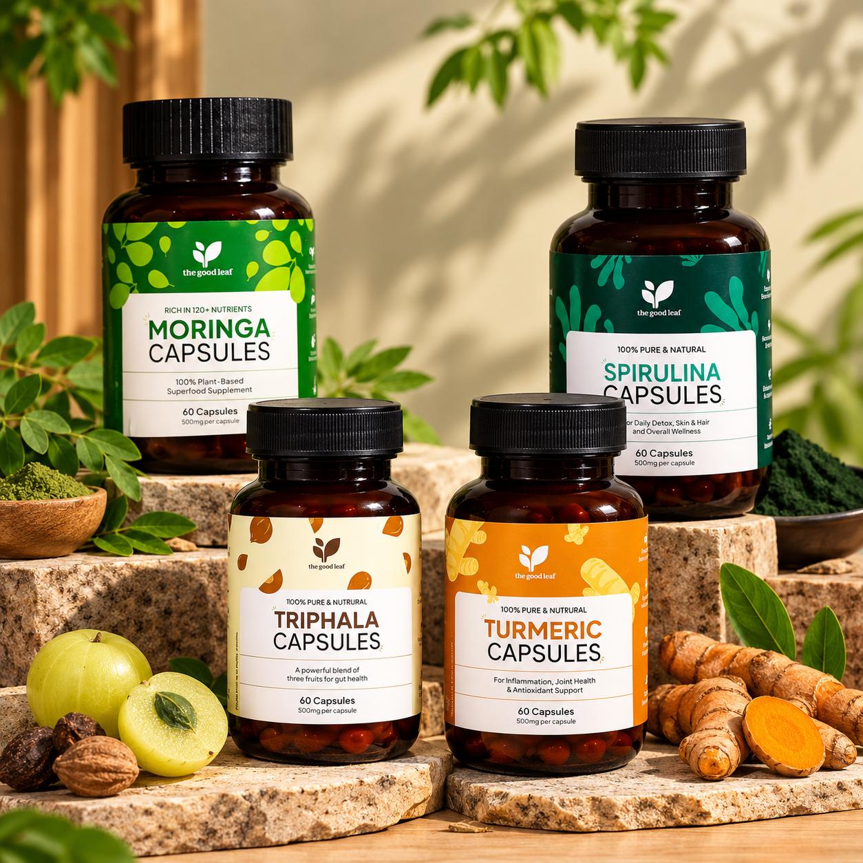 Moringa + Spirulina + Triphala + Turmeric